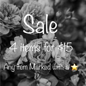 ⭐️4 for $15 items ADD BUNDLE AND SAVE!!!